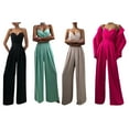 thumbnail image 6 of hirigin Sleeveless Wide Leg Jumpsuit for Women, High Waist Pleated Decoration Solid Color Summer Clothing, 6 of 6