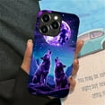 thumbnail image 6 of Punmada Compatible with iPhone 14 Pro Max Matte Case For Girl Boy Full Body Protective Hard Shell Esthetics Pattern Purple Moon Wolf, 6 of 7