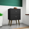thumbnail image 2 of Manhattan Comfort Liberty Mid Century - Modern Nightstand 2.0 with 2 Full Extension Drawers in Rustic Brown and White, 2 of 10