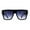 Black Smoke, variant on Oversize Thick Plastic Horn Rim Flat Top Sunglasses All Black