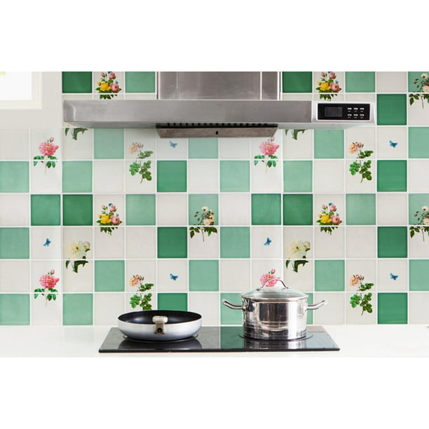 Lidyce 1pc Flower Kitchen Oilproof Removable Wall Stickers Art Decor Home Decal Walmart Com Walmart Com