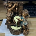 thumbnail image 6 of OEFNTAC Garden Statue Boy Girl Firefly Resin Decorative Sculptures Water Fountain Inspired Outdoor Yard Patina Finish Antique Whimsical Feature Home Gift with Light Accent 5.9in x 5.9in x 3.1in, 6 of 7