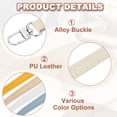 thumbnail image 3 of Uxcell 2 Pcs Metal PU Leather Purse Handle Strap Replacement for DIY Women Clutch Bag Handbags Beige 26 inch, 3 of 7