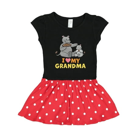 

Inktastic I Love My Grandma Hippos Gift Toddler Girl Dress