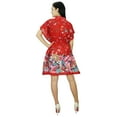 thumbnail image 4 of Bimba Women Floral Kaftan Dress Beach Cover Up Cotton Short Caftan, 4 of 5