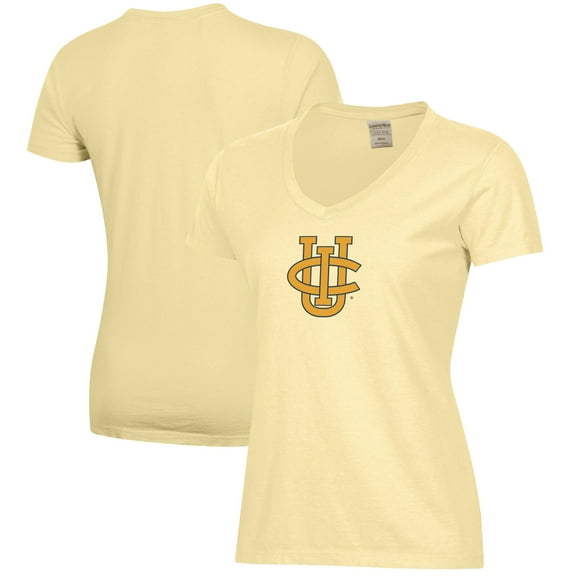 Women's  Gold UC Irvine Anteaters Logo Comfort Wash V-Neck T-Shirt