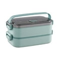 thumbnail image 3 of Fiambrera Macarena estilo japonés portador de alimentos Picnic caja Bento multifuncional 2 capas verde, 3 of 7