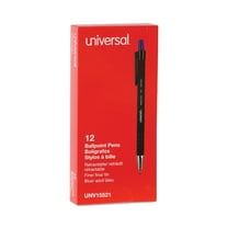 UNIVERSAL Comfort Grip Ballpoint Retractable Pen Blue Ink Fine Dozen 15521