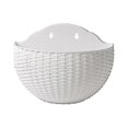 thumbnail image 1 of Imitation Rattan Wall Hanging, Semi-circular Flowerpot Hanging Without Perforation, Hydroponic Flowerpot (white, Large), 1 of 5