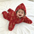 thumbnail image 4 of GiLiling Baby Star Suit Newborn Fleece Starfish Bunting Romper Infant Halloween Footie Jumpsuit Winter Warm Wearable Bodysuit (Watermelon Red, 6 Months), 4 of 5