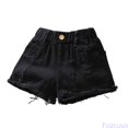 thumbnail image 2 of Fozruso Girls Summer Loose Fashion Personality Casual Thin Denim Shorts Girls Denim Jean Shorts(Black), 2 of 6