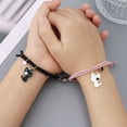 thumbnail image 5 of Pulsera trenzada personalizada para parejas, lindas pulseras con dijes de gatos, cuerda trenzada ajustable hecha a mano a juego (3 piezas), 5 of 5