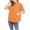 Orange, variant on QHFBli Ladies' Hooded Sweatshirt Women's Fashion Casual Short Sleeve Solid Hooded Sweatshirt Top Comfortable Lightweight Pullover for Everyday Wear and Versatile Outfit Combinations