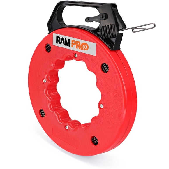 Extractor de alambre Fish Tape RamPro de 50 pies con punta de doble bucle