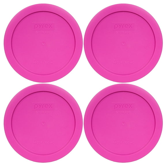 Pyrex 7201-PC Pink Plastic Food Storage Replacement Lid Cover (4-Pack)