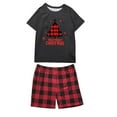 thumbnail image 1 of Birdeem Pyjama de Noël pour Enfants, Style Parent-Enfant, Manches Courtes et Shorts, Chandail à Imprimé de Noël, 1 of 6