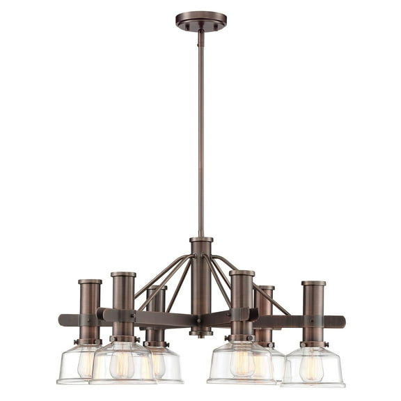 Designers Fountain Carson Satin Copper Bronze 6 Light Chandelier, 96586-SCB