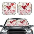 thumbnail image 6 of Lsque Textured Heart Abstract Art 2 PCS Windshield Sun Shade | CarFoldable Window Covers | Car Accessories Reflect UV for Universal Cars SUV Truck | Large, 6 of 7