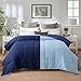 thumbnail image 3 of EVOLIVE All Season Pre Washed Soft Microfiber Down Alternative Reversible Comforter with Box Stitching (Navy/Light Blue, Full/Queen), 3 of 4