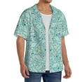 thumbnail image 4 of Honeii 's Geometric Elements for men's short-sleeved button-up collared shirt featuring a pocket, perfect for beach vacations, and travel adventures., 4 of 5