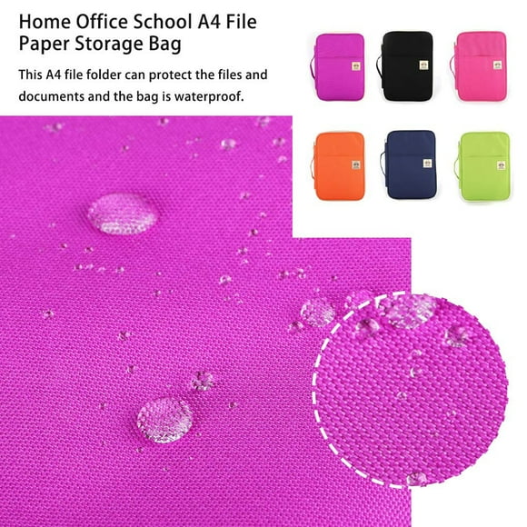 ruzhgo Sac à Documents Imperméable et Anti-Poussière A4 en Tissu Oxford Pochette Portable Accessoire de Papeterie Vert