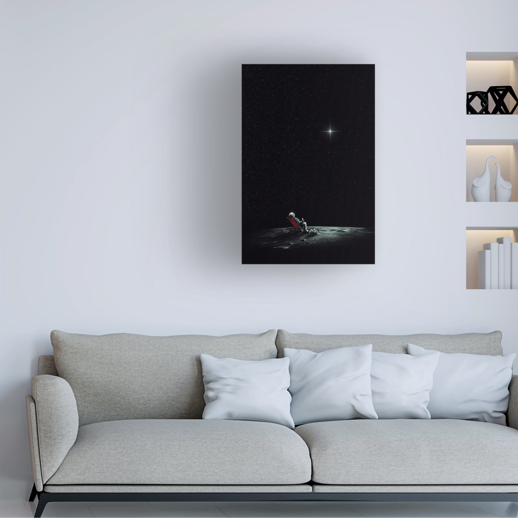 Canvas Wall Art - Francis Minoza 'Space Chill' Wall Art for Living Room, Bedroom, or Office D?cor by Trademark Fine Art - 30 x 47 Inches