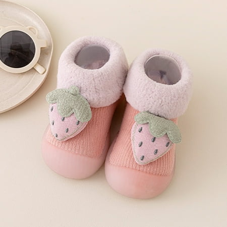 

Cathalem Shoes Girls Boys Girls Animal Cartoon Socks Shoes Toddler WarmThe Floor Socks Girls First Walking Shoes Pink 2 Years
