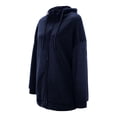 thumbnail image 5 of Plus Size Sweatshirts for Women Casual Zip Up Hoodies Tunic Long Jacket Outerwear with Pockets Dark Blue S, 5 of 7