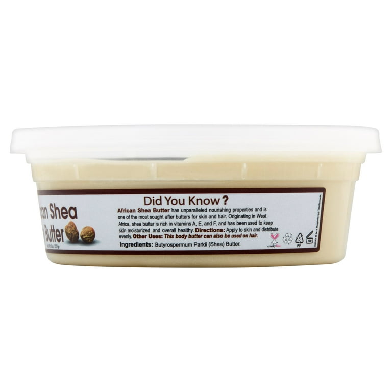 Okay Pure Naturals African Shea Butter For Skin & Hair, White Smooth, 7.5 oz (212 g)