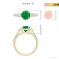 thumbnail image 4 of ANGARA Natural Three Stone 1.2 ct Emerald and Diamond Ring in 14K Yellow Gold for Women (Size-7mm) | May Birthstone, Birthday, Anniversary, Jewelry Gift for Women | Natural Emerald Ring, 4 of 9