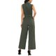 thumbnail image 3 of INSPIRAR CHIC Mono sin mangas con botones y lazo en la cintura para mujer, color verde militar, 3 of 8
