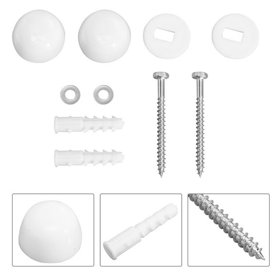 WRITWAA 2-Pack White Plastic Toilet Mounting Hardware for Easy, Secure Toilet Installation and Repair Parts