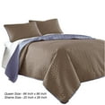 thumbnail image 5 of Eva 3 Piece Queen Microfiber Reversible Coverlet Set, Quilted, Blue, Brown- Saltoro Sherpi, 5 of 5
