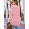 thumbnail image 4 of Womens Oversized Cardigan Soft Knit Cardigan Sweater with Pockets Pink XL, 4 of 6