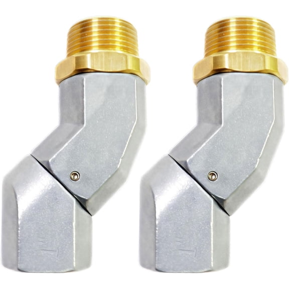 2‑Pack 1 Inch NPT 360‑Degree Fuel Hose Swivel Connector for Fuel Transfer Pump and Fuel Nozzle