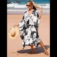 thumbnail image 4 of Vestido Caftán con Estampado Animal para Mujer, Talla Grande, para Playa, Verano 2025 Color de la Tinta Talla Única, 4 of 10