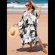 thumbnail image 4 of Vestido Caftán con Estampado Animal para Mujer, Talla Grande, para Playa, Verano 2025 Color de la Tinta Talla Única, 4 of 10