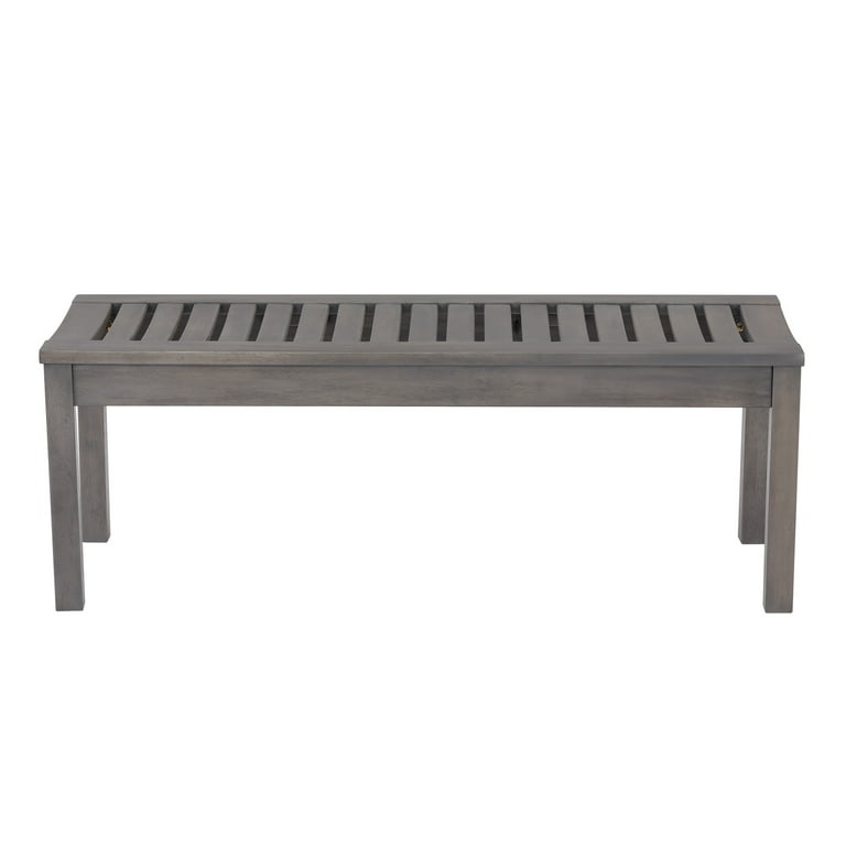 Better Homes Gardens Delahey Outdoor Wood Bench Gray Walmart