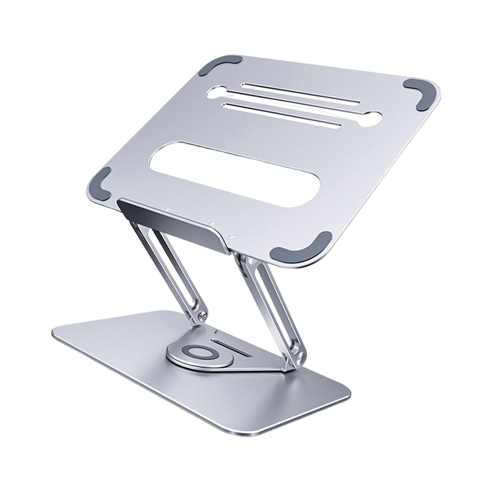 LeeQinersw Laptop Stand for Desk, Adjustable Height Laptop Riser Stand 360 Degree Rotatable Argent
