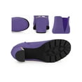 thumbnail image 2 of BLISSFUL STEP Round Toe Platform Mirror Heeled Block Heels Boots for Women Purple 6.5, 2 of 4