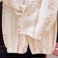 thumbnail image 7 of felwors Toddler Baby Girl Cotton Linen Button-up Pajamas Bear Print Long Sleeve Kid Sleepwear PJs Set(12-18 Months,Pink), 7 of 7