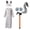 White, variant on Adults Scary Wolf Granny Costume with Plush Ear Hat and Tail & Gloves,Halloween Big Bad Wolf Granny Costume with Hat & Gloves & Tail & Cane Set,LARP Horror Wolf Grandma Costume Outfit