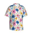 thumbnail image 2 of Balery Rose Flowers Print Men's Hawaiian Shirts Short Sleeve Beach Shirt Relaxed Fit Vacation Button Down Shirts-Small, 2 of 9