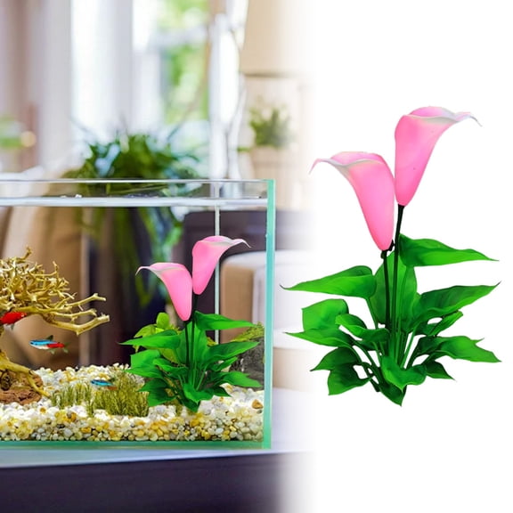 Artificial flowers,Flower Aquarium Decoration Artificial Aquatic Plant Waterweed Craft Plastic Plants Artificial Fish Tank Decorations Used For Household And Simulation Hydroponic