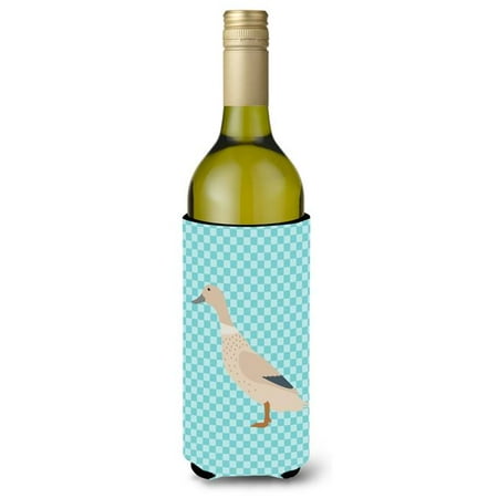 

West Harlequin Duck Blue Check Wine Bottle Beverge Insulator Hugger