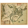 thumbnail image 2 of Blaeu 24x20 White Modern Wood Framed Museum Art Print Titled - Southern Coast South America - Blaeu 1662, 2 of 4