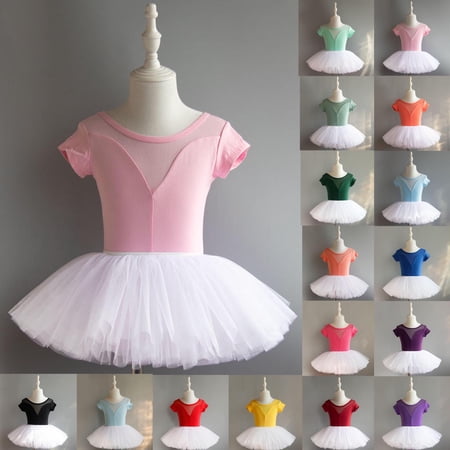 Afuyipoi Girls Ballet Dance Dress(For 3-17) Breathable Lightweight Stretch Tulle Puffy Ballet Leotard Dress Sky Blue 12-13Years