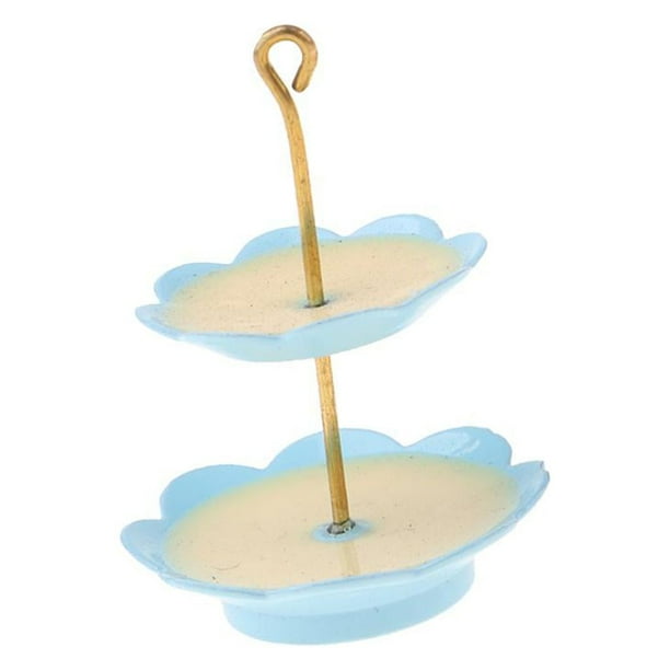 1/12 Casa de Azul 2 Niveles Pastel Comida Postre Panadería Soporte de Metal