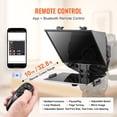 thumbnail image 4 of VEVOR Teleprompter, 13" Aluminum Alloy, Floor Type with Adjustable Angle Spectroscope, Remote Control, for YouTube, Twitch, Zoom, Supports DSLR/Webcam/Smartphone, for Video Recording/Live Streaming, 4 of 9