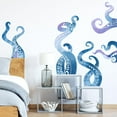 thumbnail image 4 of Blue Octopus Tentacles Wall Sticker Sea Monster Wall Decor Peel and Stick Wall Decals DIY Art PVC Wall Decal Decorations to Stick On The Wall for Living Room Bedroom, 4 of 9